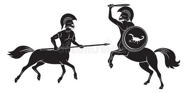 斯巴达克斯半人马之战插画