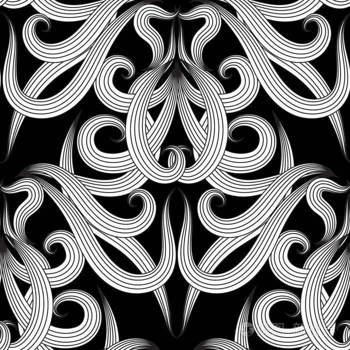 背景条纹线条艺术花叶漩涡曲线戴面具的装饰品令人不安的风格民族设计