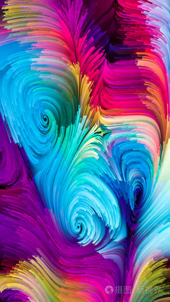 运动系列中的颜色液体涂料图案的抽象组成适用于与设计创意和想象力有