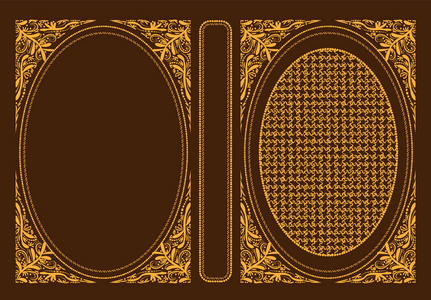 书籍和练习册的装饰复古封面或框架. 它是由标准尺寸绘制的.