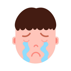 男孩头像 emoji 表情人物图标, 面部表情, 头像人物, 男人哭脸与不同
