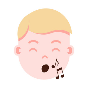 男孩头像 emoji 表情人物图标, 带有面部表情, 化身人物, 男人用不同