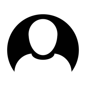 个人图标矢量男性用户简介化身符号圆平色字形象形图插图