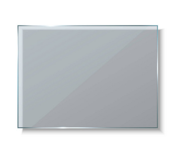 创意矢量插图的玻璃板, 空的空白横幅孤立在透明的背景。艺术设计逼真的模拟起来。抽象概念图形元素