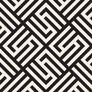 矢量无缝精细晶格图案. 现代时尚的纹理与单色条纹. 重复几何网格.