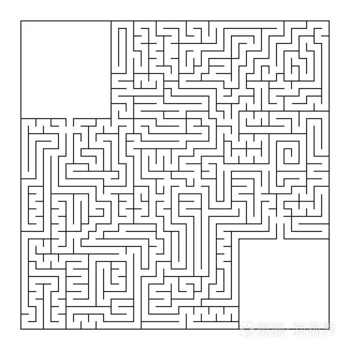 一个巨大的方形迷宫,有一个入口和一个出口.