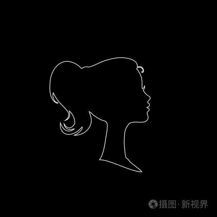 矢量轮廓插图隔离在黑色背景上. 设计邀请贺卡复古风格.