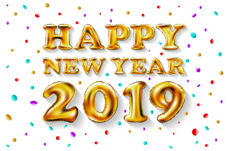 金属金信气球2019年新年快乐金号气球球空气填充。 装饰装饰装饰装饰庆祝庆祝庆祝祝贺