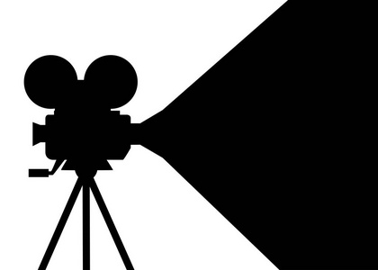 带有胶卷的电影放映机. 在白色背景上隔离的矢量插图.照片