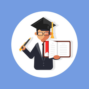 毕业教育学校大学拼贴理念. 矢量平面卡通图案设计图幅图照片