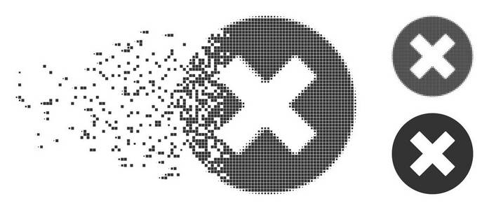 崩解像素半色调取消图标