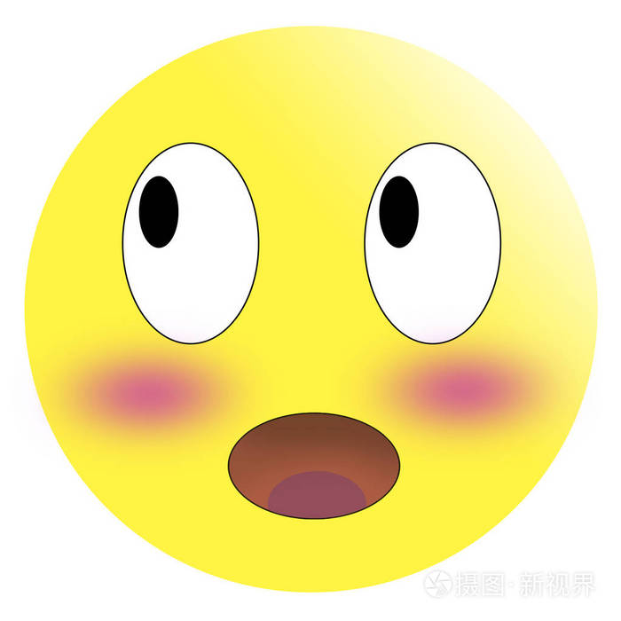 尴尬的表情符号红色的脸颊在白色背景隔离