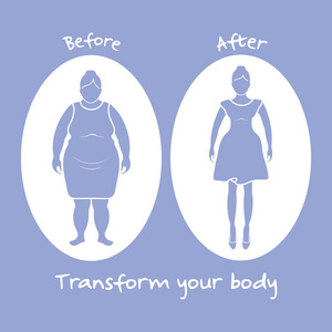 胖女人和身材匀称的女人。 改变你的身体。 运动和适当的营养与超重和肥胖。