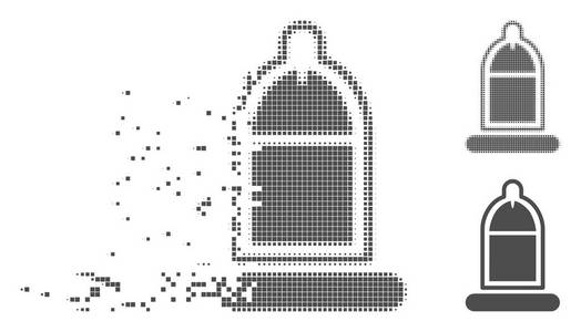 销毁像素半色调避孕套使用图标