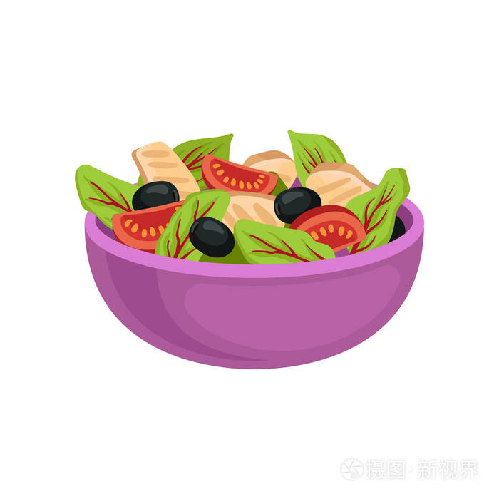 有机和健康的食物.开胃菜.菜单或促销海报的平面矢量