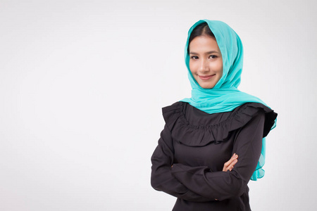  relaxed positive happy woman smiling studio isolated