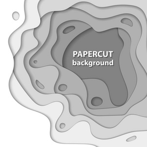 矢量背景与白纸切割形状。3D抽象纸艺术风格，设计布局为商业演示，传单，海报，版画，装饰，卡片，小册子封面。