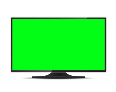 创意矢量插图的现实电视屏幕液晶面板隔离在透明背景. 电脑显示器.