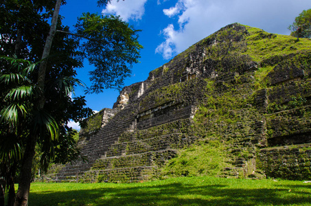 危地马拉雨林中的蒂卡尔玛雅废墟