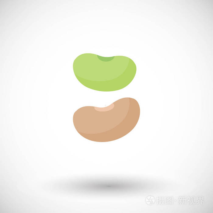 大豆平面矢量图标平面设计食品健康饮食对象豆制品圆形阴影隔离在白色