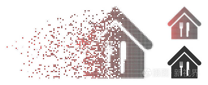 分散像素半色调餐厅图标