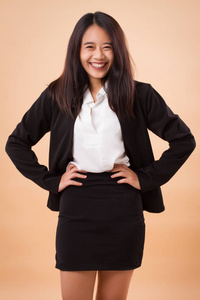  happy smiling successful business woman in formal suit studio i