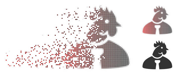 破坏像素半色调鸡人图标