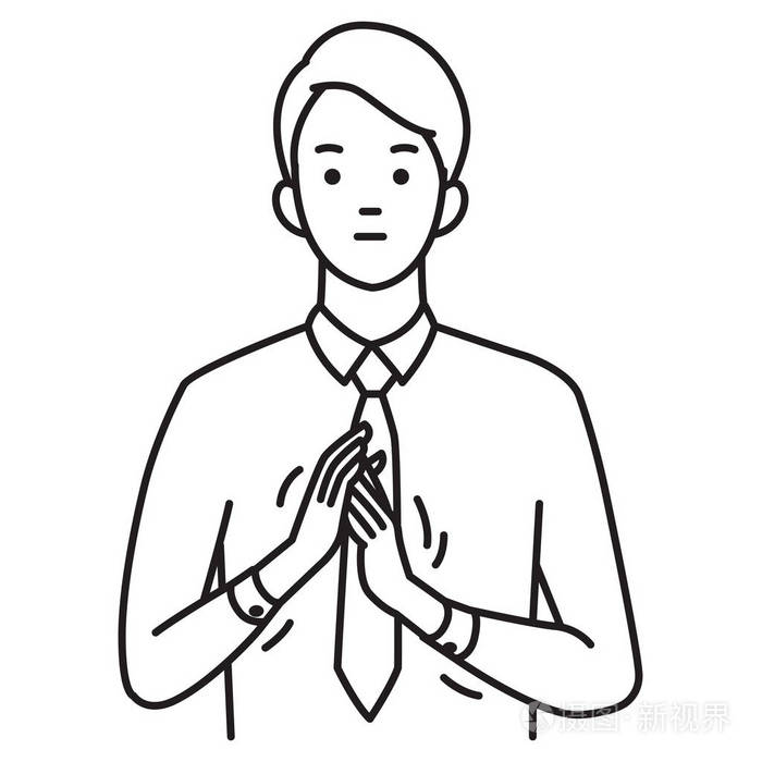 轮廓线手绘素描风格简单设计.插画