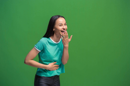 赢得成功的女人快乐的狂喜庆祝成为赢家。女性模型的动态能量图像