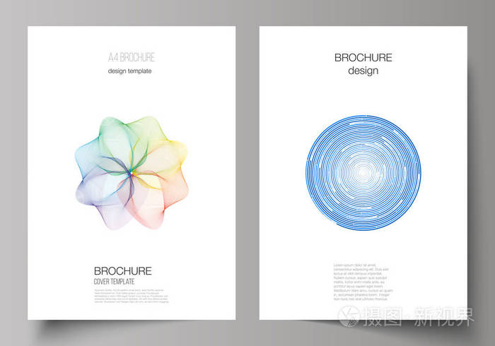 a4 格式的矢量图解现代封面版面设计模板的小册子, 杂志, 传单, 小