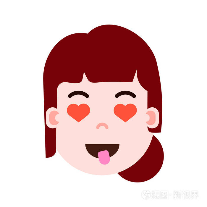 女孩头像 emoji 表情人物的形象与面部情感, 头像的性格, 女人的心在