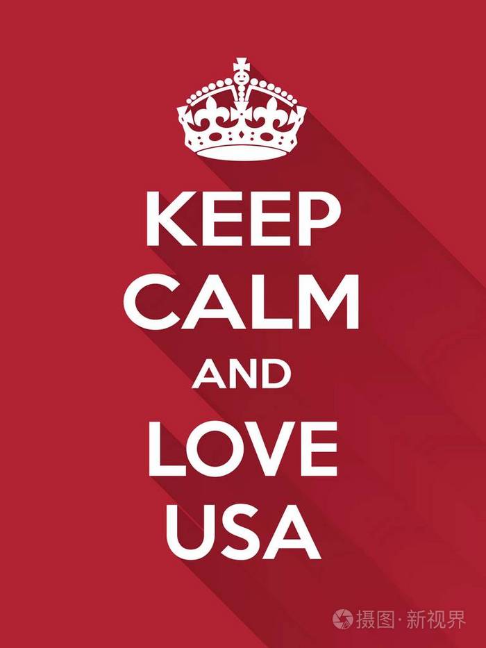 竖矩形红白动机美国的爱情海报基于复古复古风格保持蛤蜊插画-正版