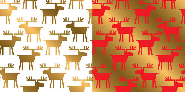 几何鹿剪影圣诞节可重复的样式