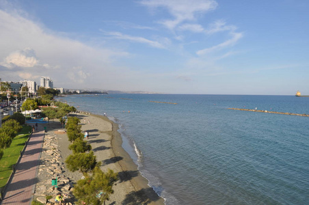 塞浦路斯美丽的利马索尔海滩