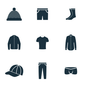 衣服图标。 优质符号收藏。 衣服图标设置简单元素