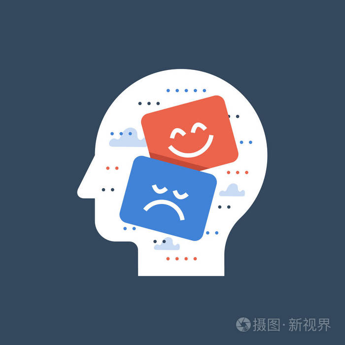 情感智慧与移情观念剧场悲喜脸积极思考坏与好感情