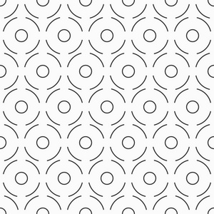 现代时尚的纹理. 重新排列几何曲线和圆圈. 细线条的轮廓.