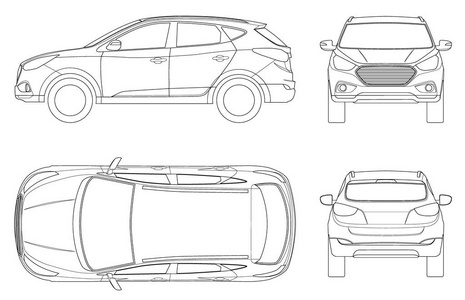 男短裤和 t恤前, 侧面和后视图向量样机城市巴士和巴士站, 侧面正面和