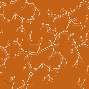 具有分子和通信结构的无缝图案。科学概念。医学，化学，科学背景..