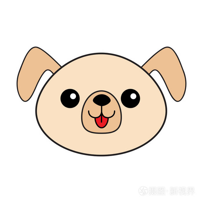 棕色. 可爱的卡通小狗角色. 卡瓦伊动物. 有趣的婴儿狗. 爱的贺卡.