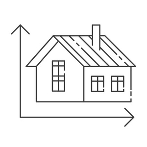 现代图标的矢量插图描绘了家庭测量的概念。高质量的黑色轮廓标志的网站设计和移动应用程序。白色背景上的矢量插图。