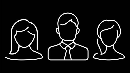 简单的大纲元素向量例证在白色背景矢量插图中的一组图纸是黑白线性