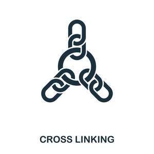 交叉象形图交叉链接图标.线条样式图标设计.威尔交叉链接图标的插图.