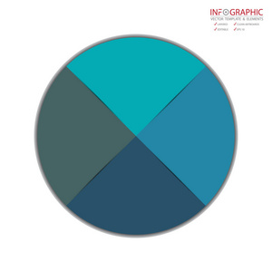 矢量抽象元素信息图形4选项。 设计业务或财务模板布局小册子，工作流信息或演示等。 信息时间线路径。 抽象三维向量。