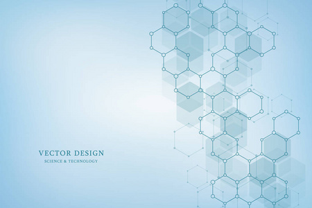 矢量几何背景从六边形.抽象分子结构和化学元素.医疗科技理念照片