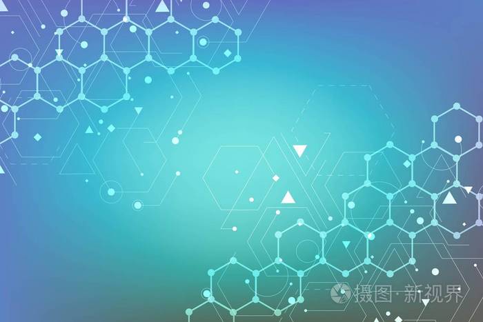虚拟抽象背景与微粒, 分子结构为医学, 技术, 化学, 科学.