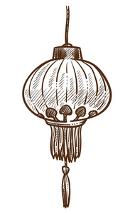 土耳其的夜晚土耳其传统灯笼为宗教庆祝单色素描大纲.