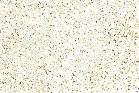 金色的闪光纹理隔离在白色上。琥珀颗粒的颜色。庆祝背景。纸屑的金色爆炸..矢量插图，eps10..