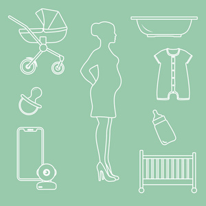 孕妇和婴儿用品。 婴儿婴儿床婴儿监视器瓶奶嘴浴缸儿童工作服。