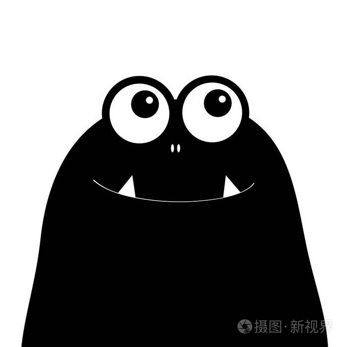 怪物的头部轮廓 两只眼睛牙齿尖牙 黑色有趣可爱的卡通人物 万圣节快乐卡片 婴儿收藏 平面设计 白色背景 矢量插图插画 正版商用图片129lsq 摄图新视界 怪物的头部轮廓 两只眼睛牙齿尖牙 黑色有趣可爱的卡通人物 万圣节快乐卡片 婴儿收藏 平面设计 白色背景 矢量插图插画 正版商用图片129lsq 摄图新视界